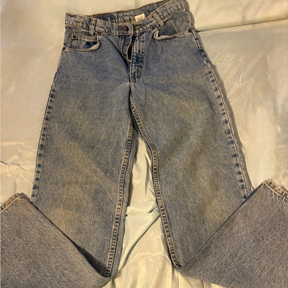 Vintage Levi's women's orange tag Blue Student Straight Jeans Medium Wash Denim
